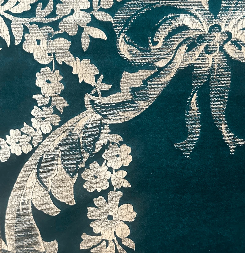 Tuscany Foil Printed Velvet Floral Patterned Custom Curtain | Designed in Italy