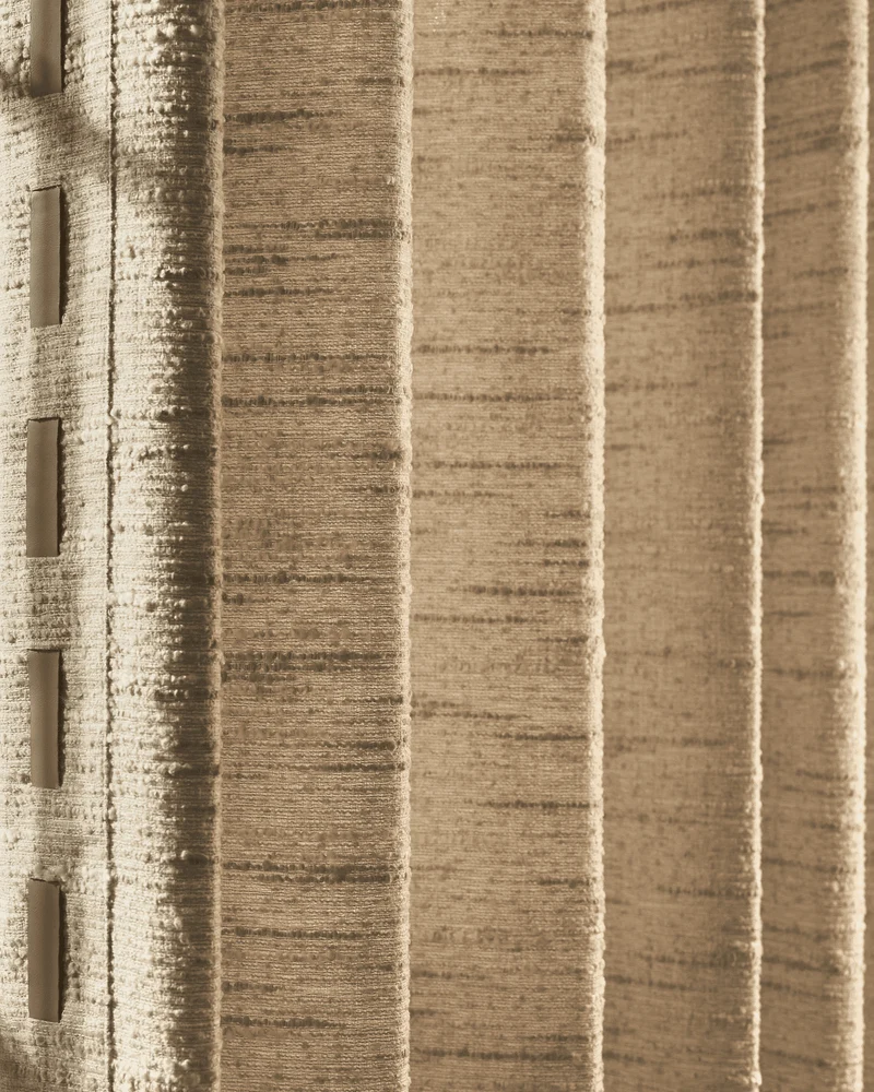 Juliette Wool Blend Textured Custom Curtain with Trim