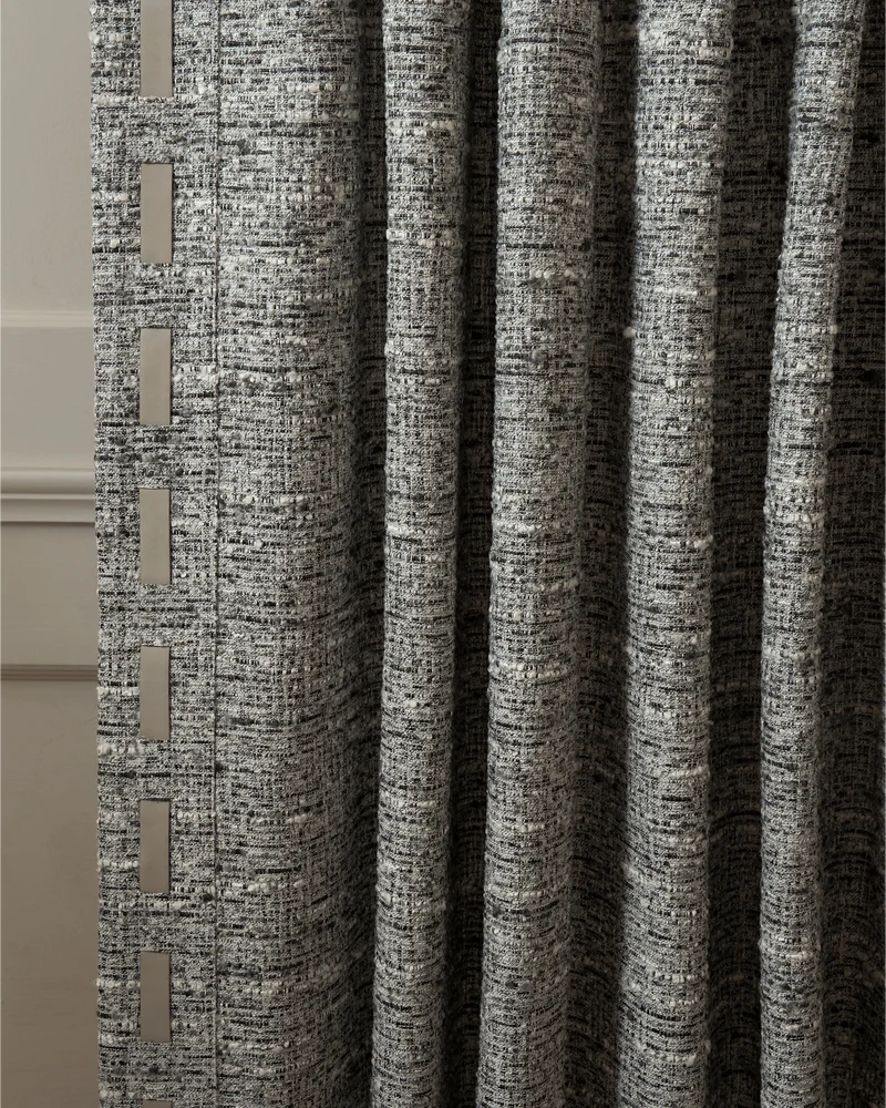 Juliette Wool Blend Textured Custom Curtain with Trim