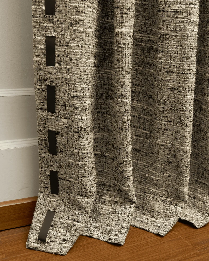 Juliette Wool Blend Textured Custom Curtain with Trim