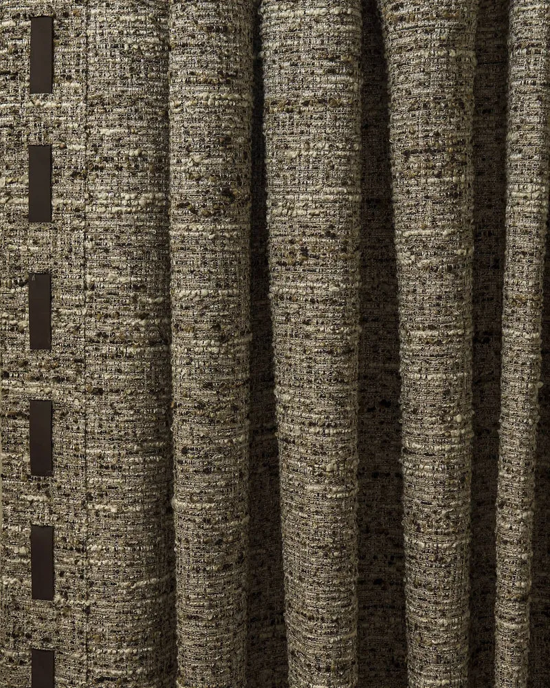 Juliette Wool Blend Textured Custom Curtain with Trim