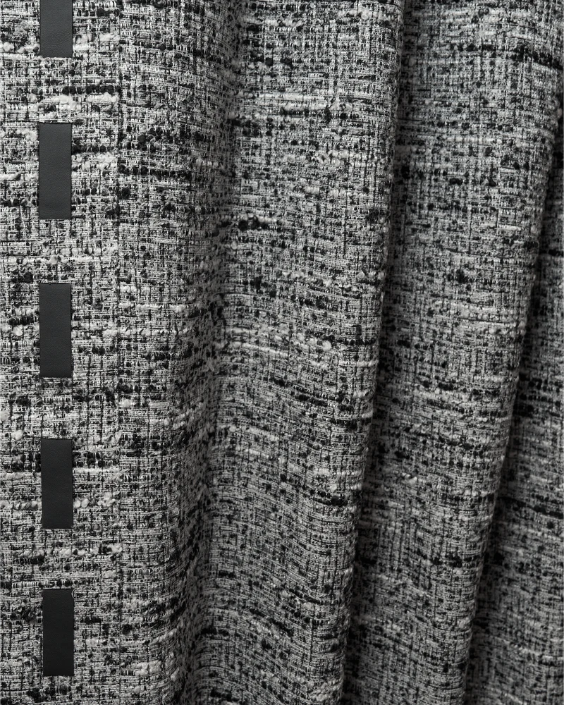 Juliette Wool Blend Textured Custom Curtain with Trim