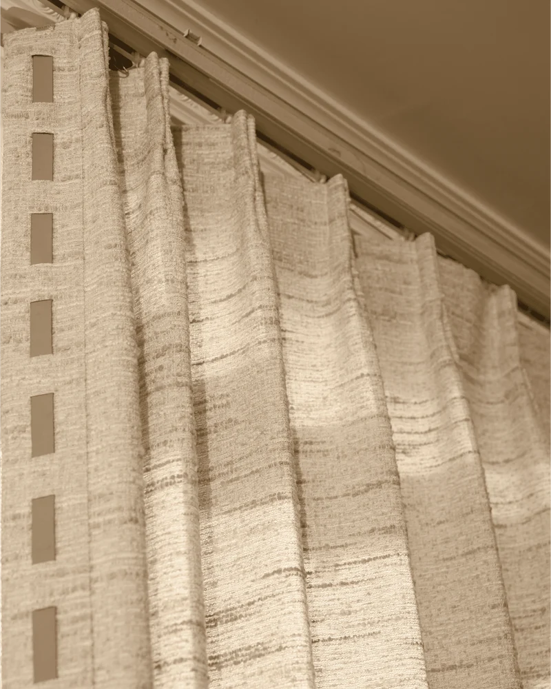 Juliette Wool Blend Textured Custom Curtain with Trim