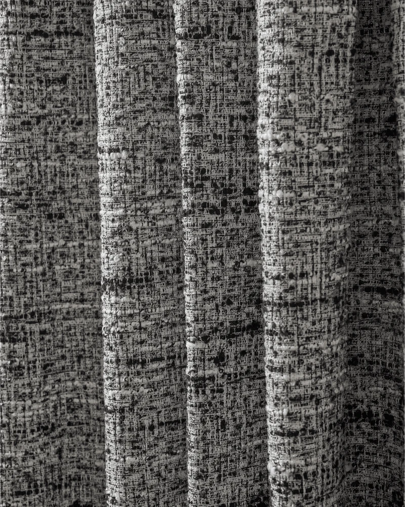 Juliette Wool Blend Textured Custom Curtain with Trim