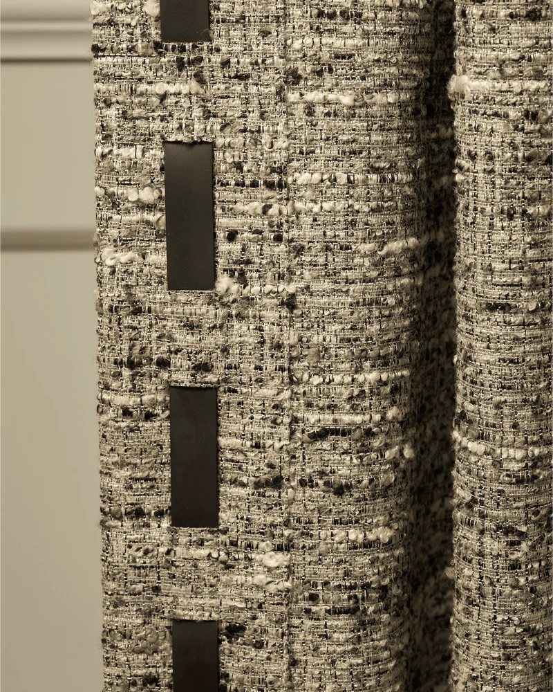 Juliette Wool Blend Textured Custom Curtain with Trim