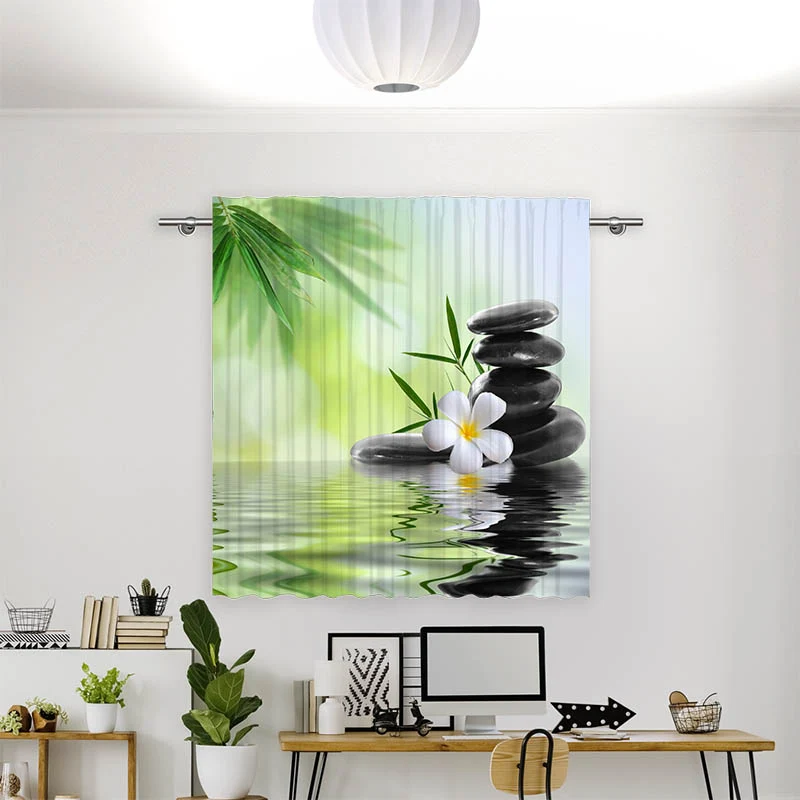 Vorhang Motiv "Frangipani Bambus Steine"