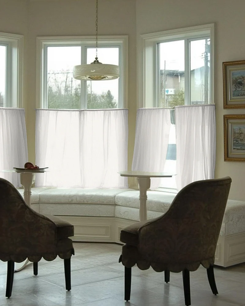 Wengen Linen & Cotton Blend Airy Sheer Custom Cafe Curtain