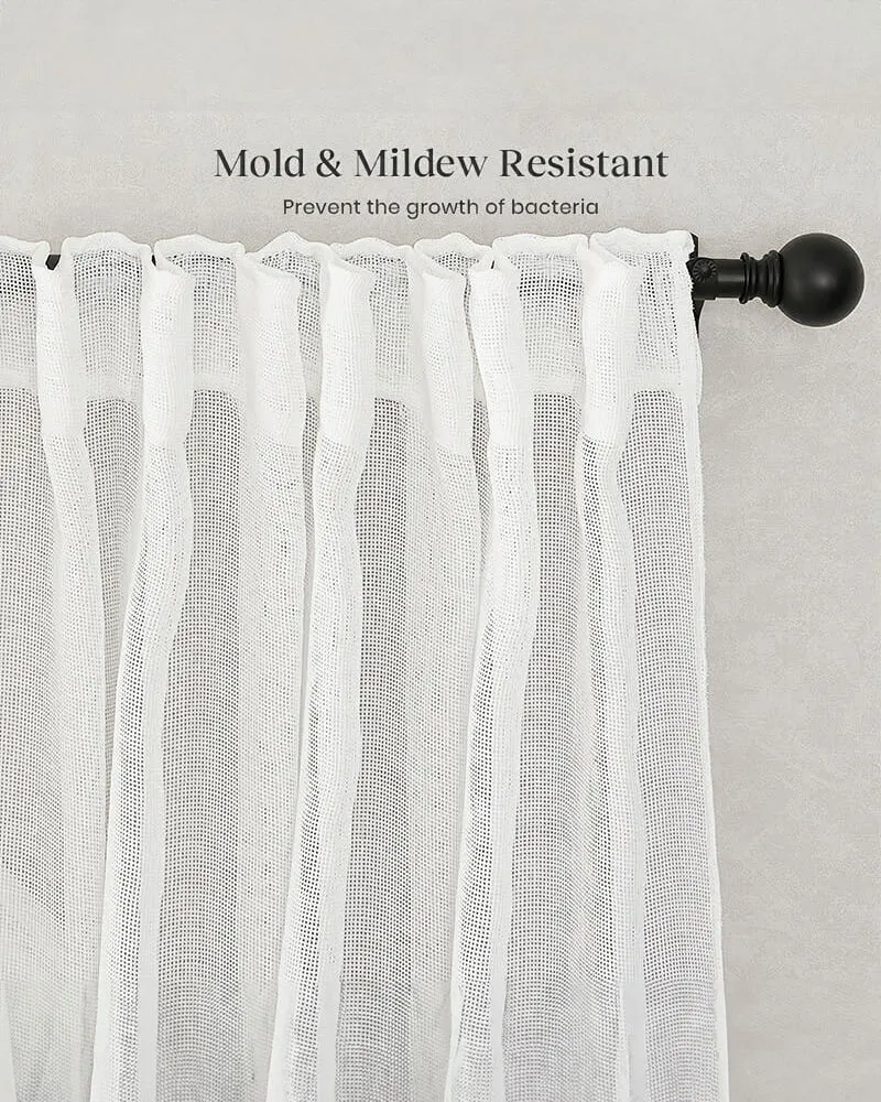 Wengen Linen & Cotton Blend Airy Sheer Custom Cafe Curtain
