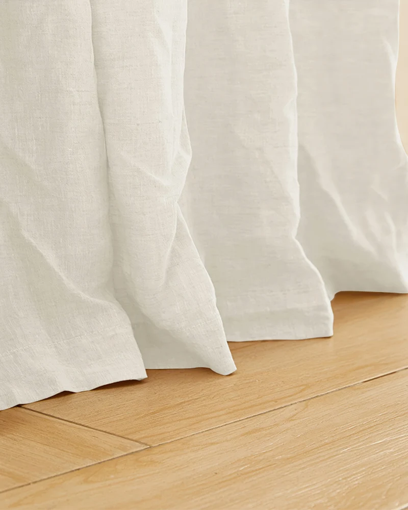 Kyoto 100% Linen Semi Sheer Custom Cafe Curtain