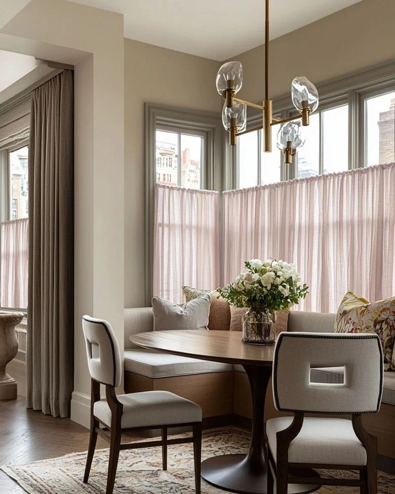Kyoto 100% Linen Semi Sheer Custom Cafe Curtain