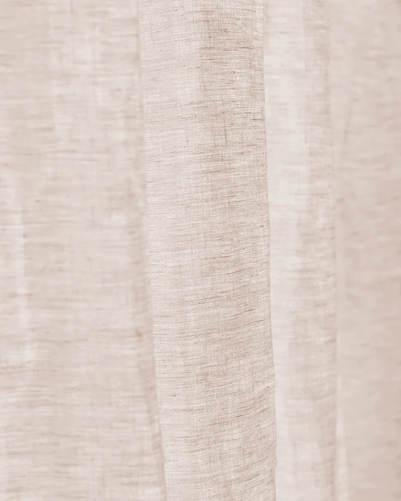 Kyoto 100% Linen Semi Sheer Custom Cafe Curtain