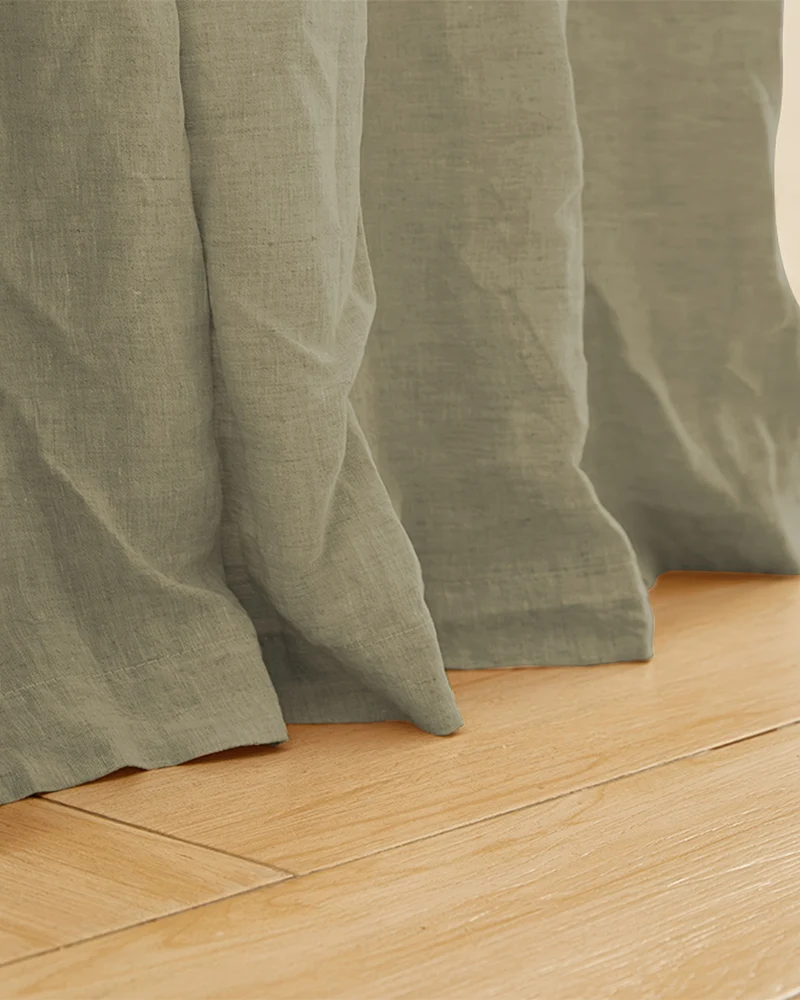 Kyoto 100% Linen Semi Sheer Custom Cafe Curtain