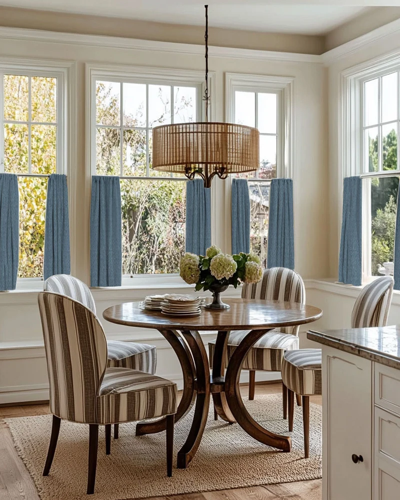 Zoe Linen Look Custom Cafe Curtain
