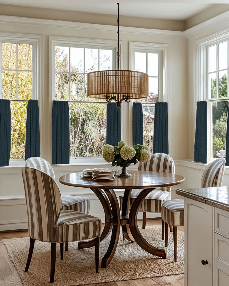 Zoe Linen Look Custom Cafe Curtain