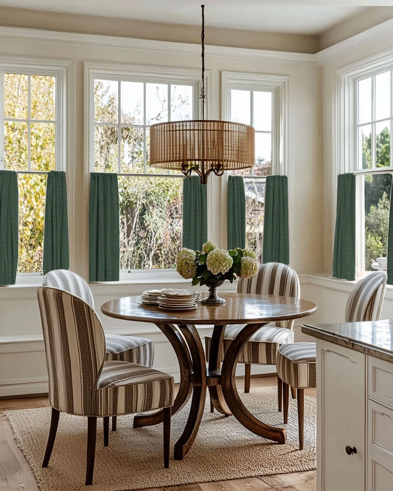 Zoe Linen Look Custom Cafe Curtain