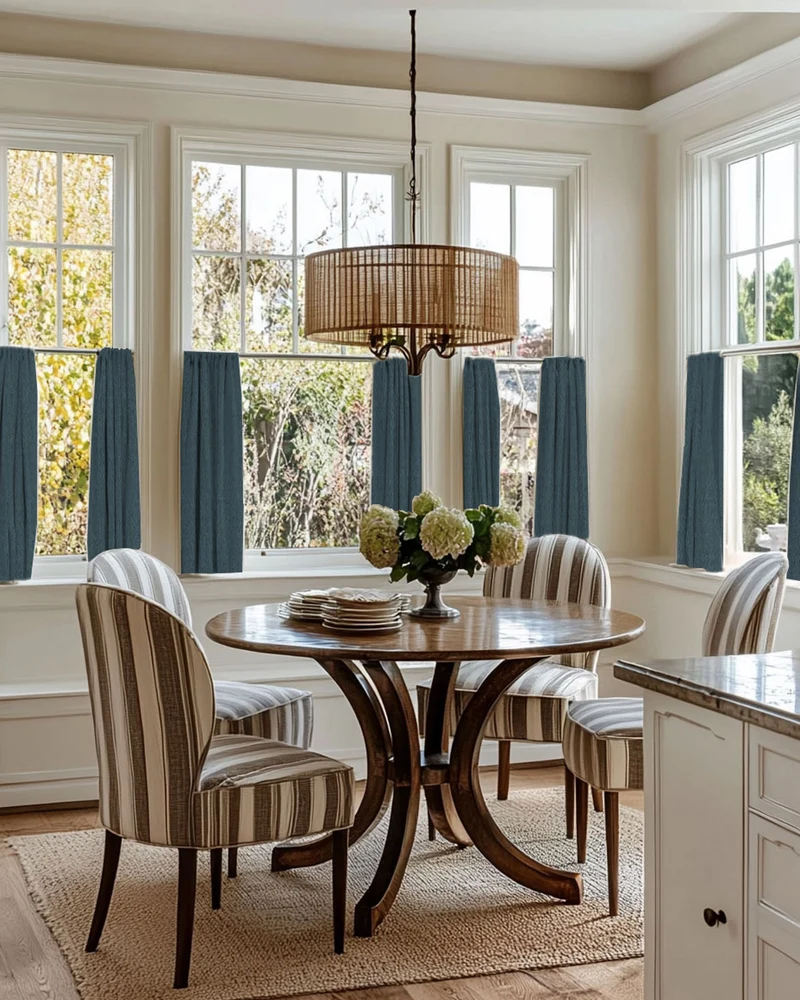 Zoe Linen Look Custom Cafe Curtain