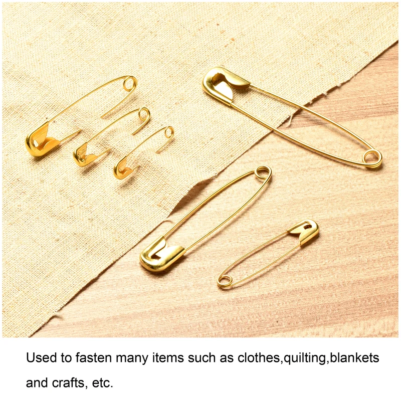 Safety Pins 6 Sizes Metal Sewing Pins for Office Home Silver Tone 240Pcs