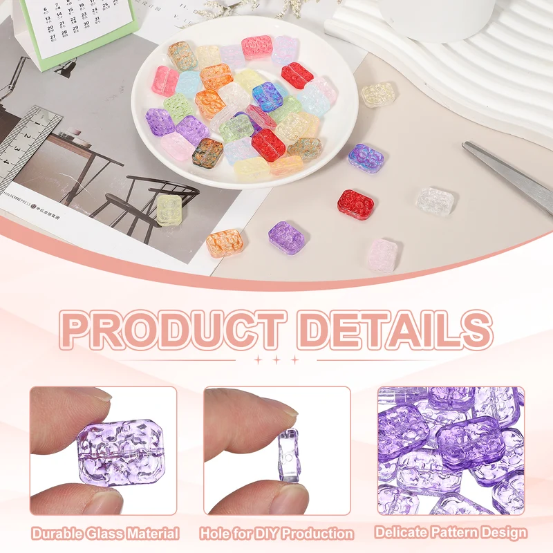 50 Pcs Faceted Crystal Beads for Jewelry Making, Glass Loose Beads, Purple