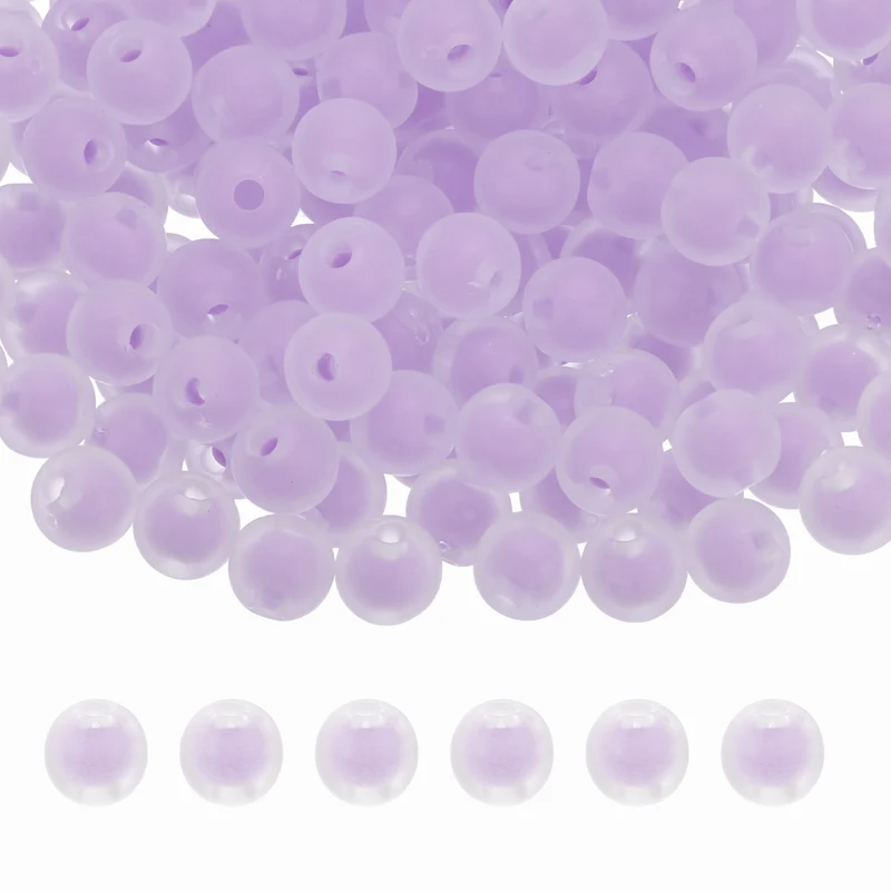 500 Pcs Acrylic Beads, 2mm Cute Beads for Bracelets, Frosted Purple