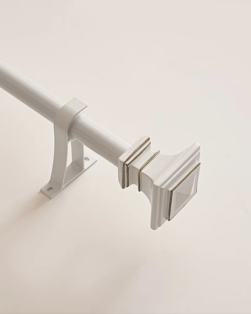 Roman Square Custom Finials Curtain Rods