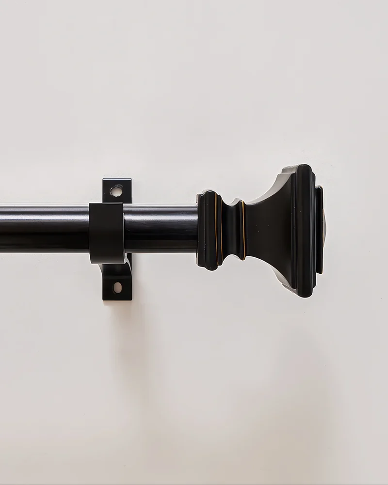 Roman Square Custom Finials Curtain Rods