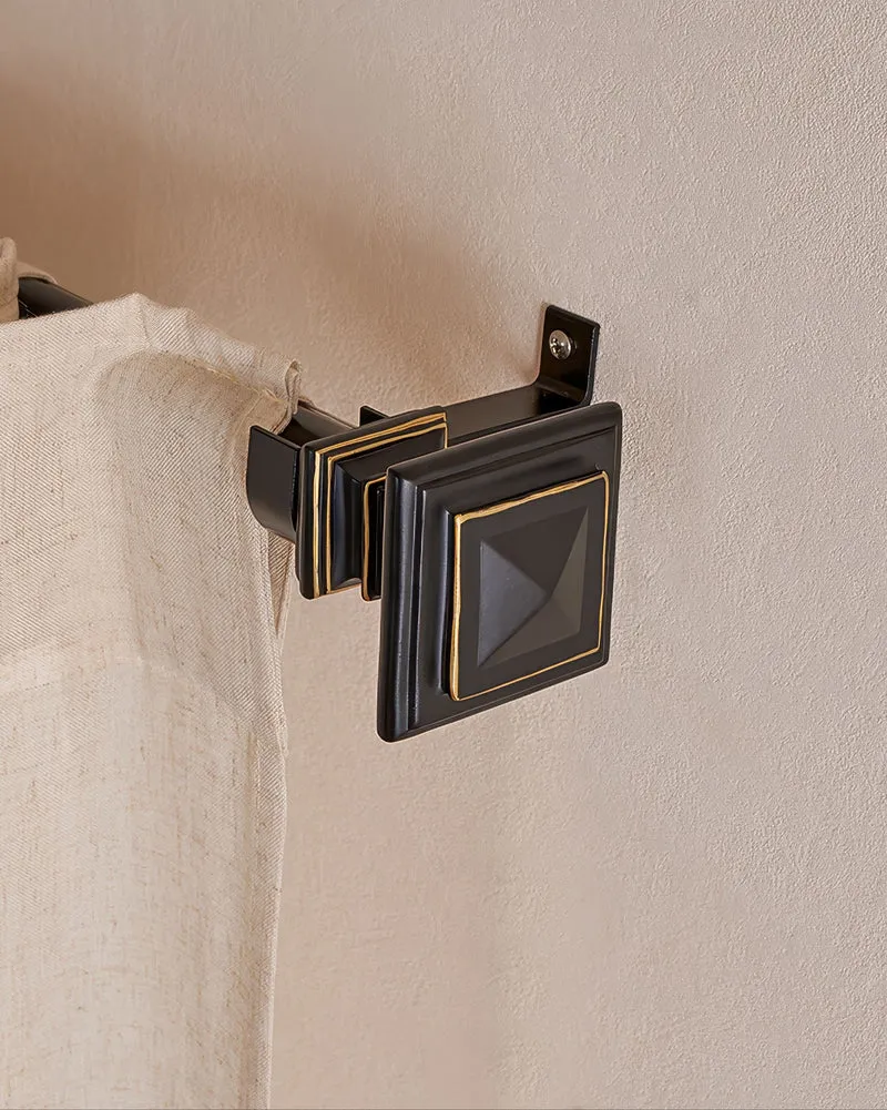 Roman Square Custom Finials Curtain Rods