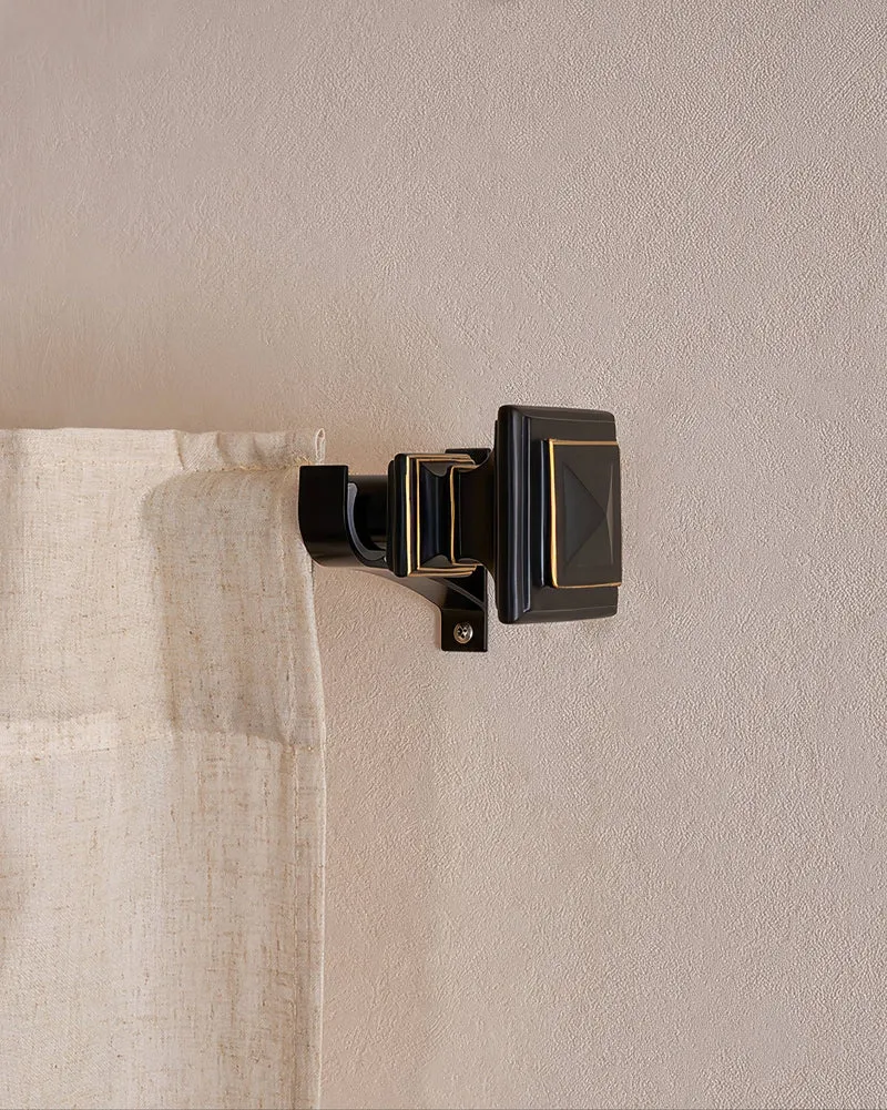 Roman Square Custom Finials Curtain Rods