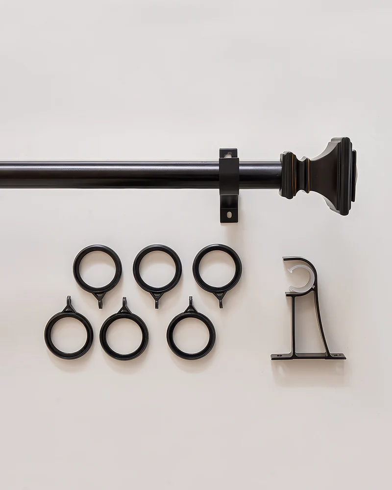 Roman Square Custom Finials Curtain Rods