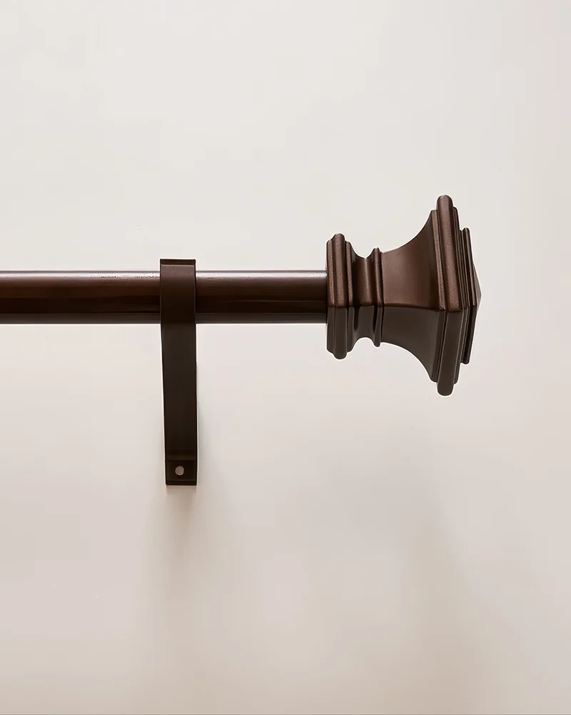 Roman Square Custom Finials Curtain Rods