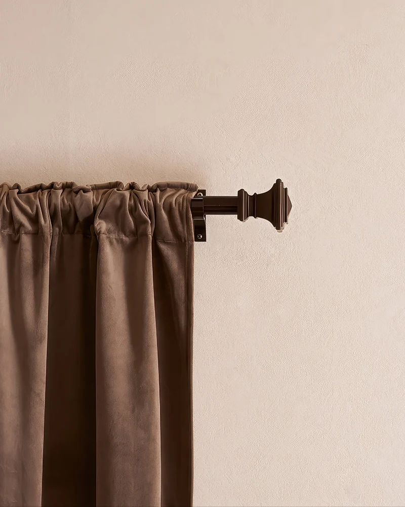Roman Square Custom Finials Curtain Rods