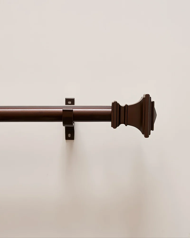 Roman Square Custom Finials Curtain Rods