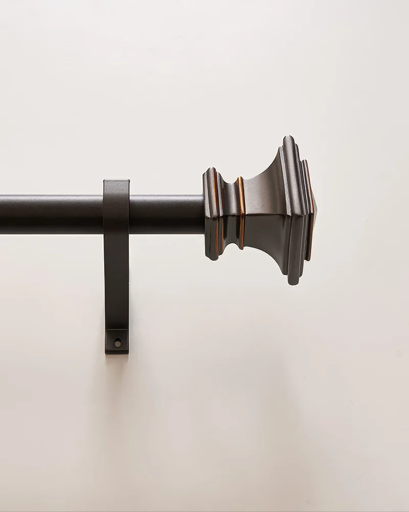 Roman Square Custom Finials Curtain Rods