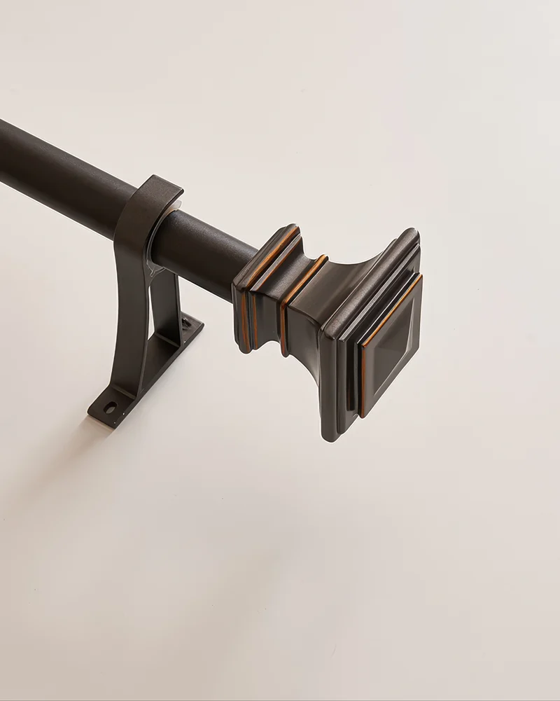 Roman Square Custom Finials Curtain Rods