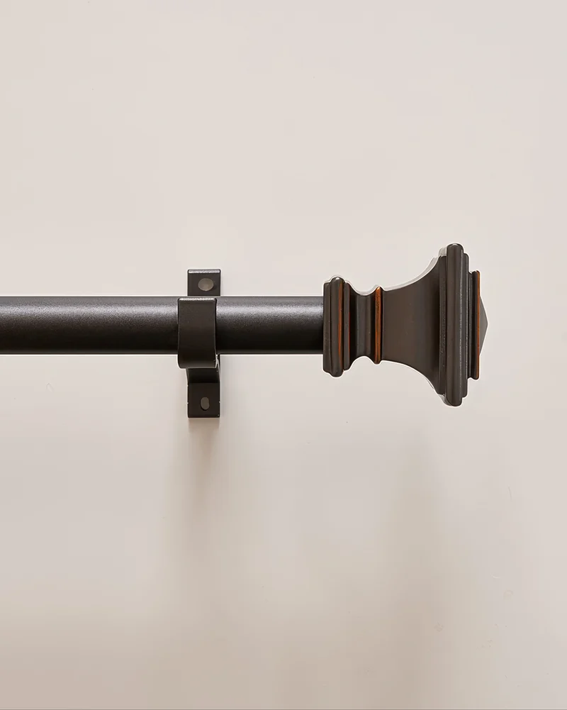 Roman Square Custom Finials Curtain Rods