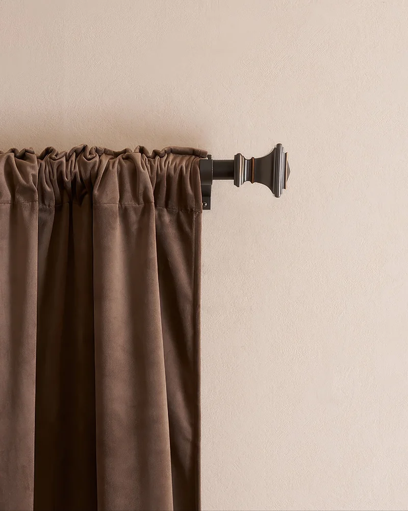 Roman Square Custom Finials Curtain Rods