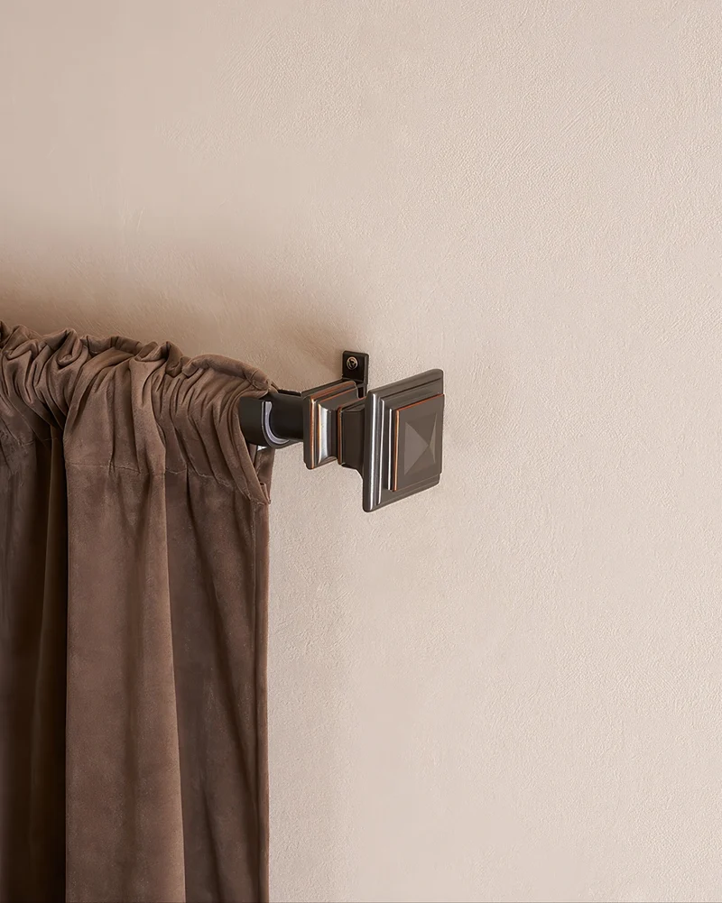 Roman Square Custom Finials Curtain Rods