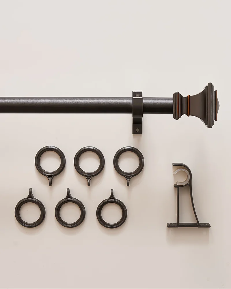 Roman Square Custom Finials Curtain Rods