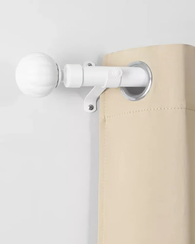 Reeded Ball Adjustable Finials Curtain Rod