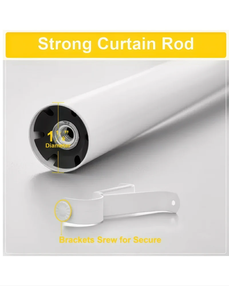 Reeded Ball Adjustable Finials Curtain Rod