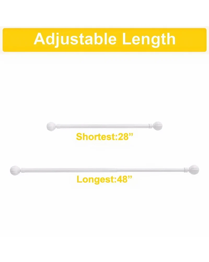 Reeded Ball Adjustable Finials Curtain Rod