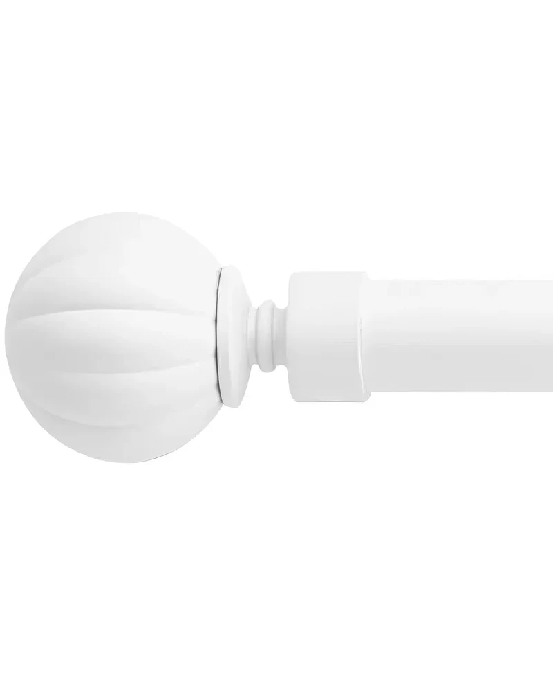 Reeded Ball Adjustable Finials Curtain Rod