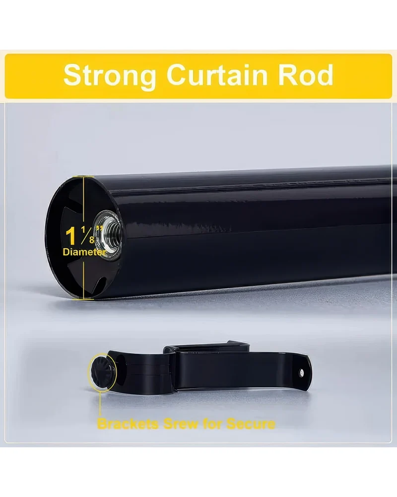 Reeded Ball Adjustable Finials Curtain Rod
