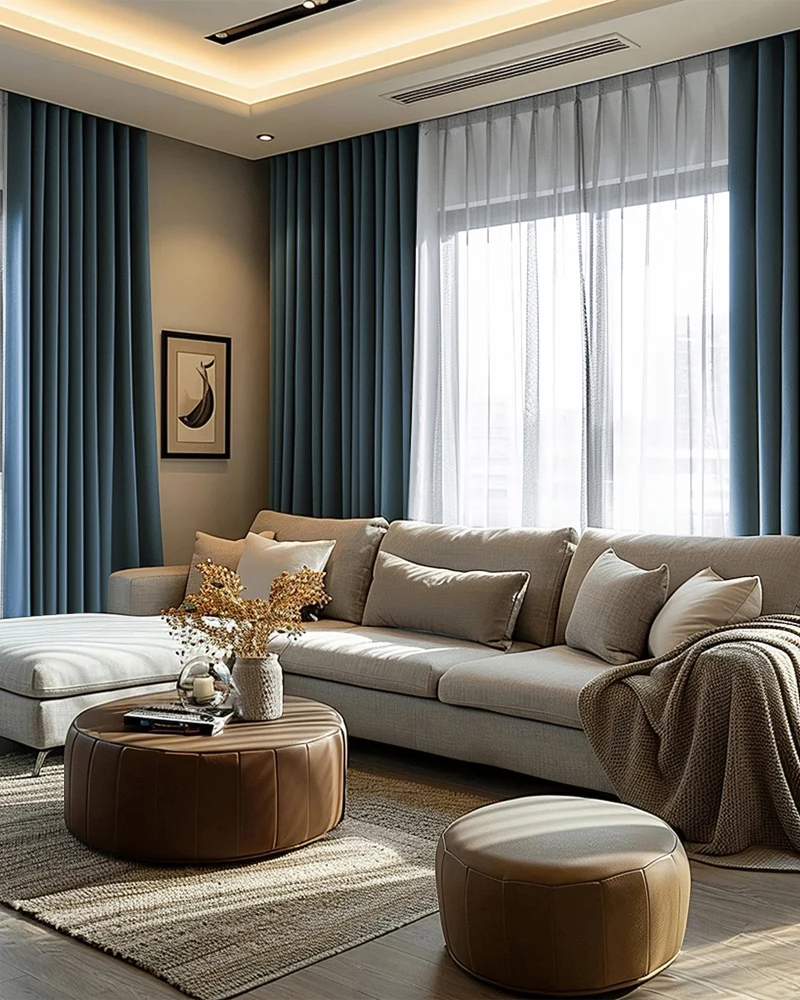Victoria 4 Layers OEKO Heavyweight Soundproof Thermal 100% Blackout Linen Custom Curtain