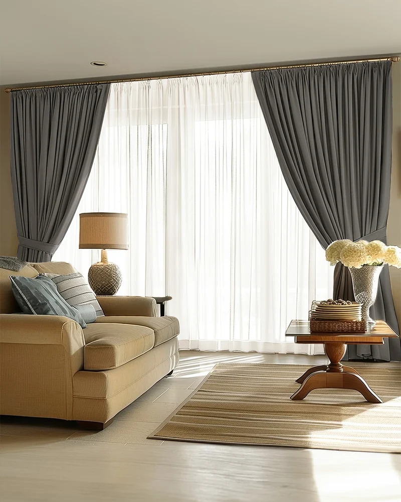 Victoria 4 Layers OEKO Heavyweight Soundproof Thermal 100% Blackout Linen Custom Curtain