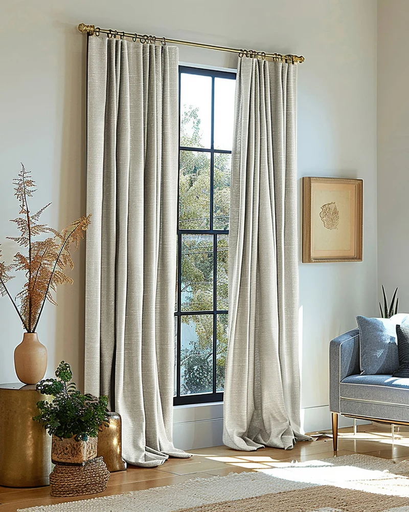Florence 4 Layers OEKO Heavyweight Soundproof Thermal 100% Blackout Woven Textured Custom Curtain
