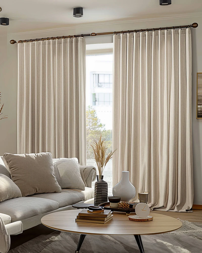 Florence 4 Layers OEKO Heavyweight Soundproof Thermal 100% Blackout Woven Textured Custom Curtain