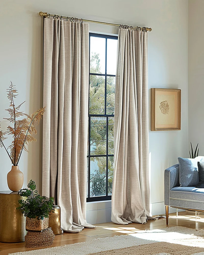 Florence 4 Layers OEKO Heavyweight Soundproof Thermal 100% Blackout Woven Textured Custom Curtain