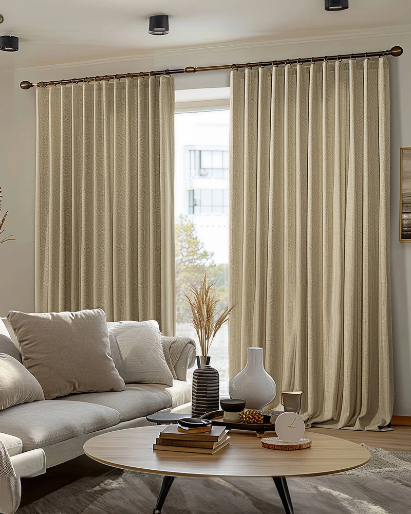 Florence 4 Layers OEKO Heavyweight Soundproof Thermal 100% Blackout Woven Textured Custom Curtain