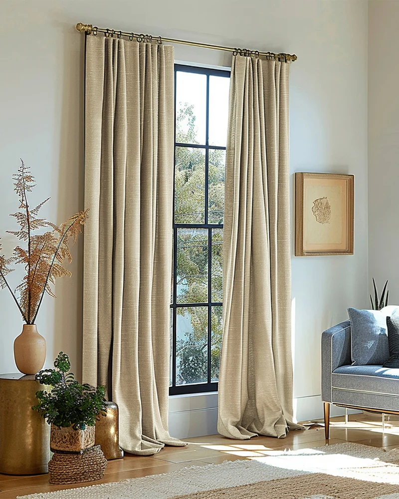 Florence 4 Layers OEKO Heavyweight Soundproof Thermal 100% Blackout Woven Textured Custom Curtain