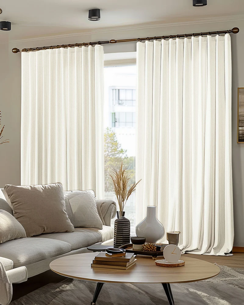 Florence 4 Layers OEKO Heavyweight Soundproof Thermal 100% Blackout Woven Textured Custom Curtain